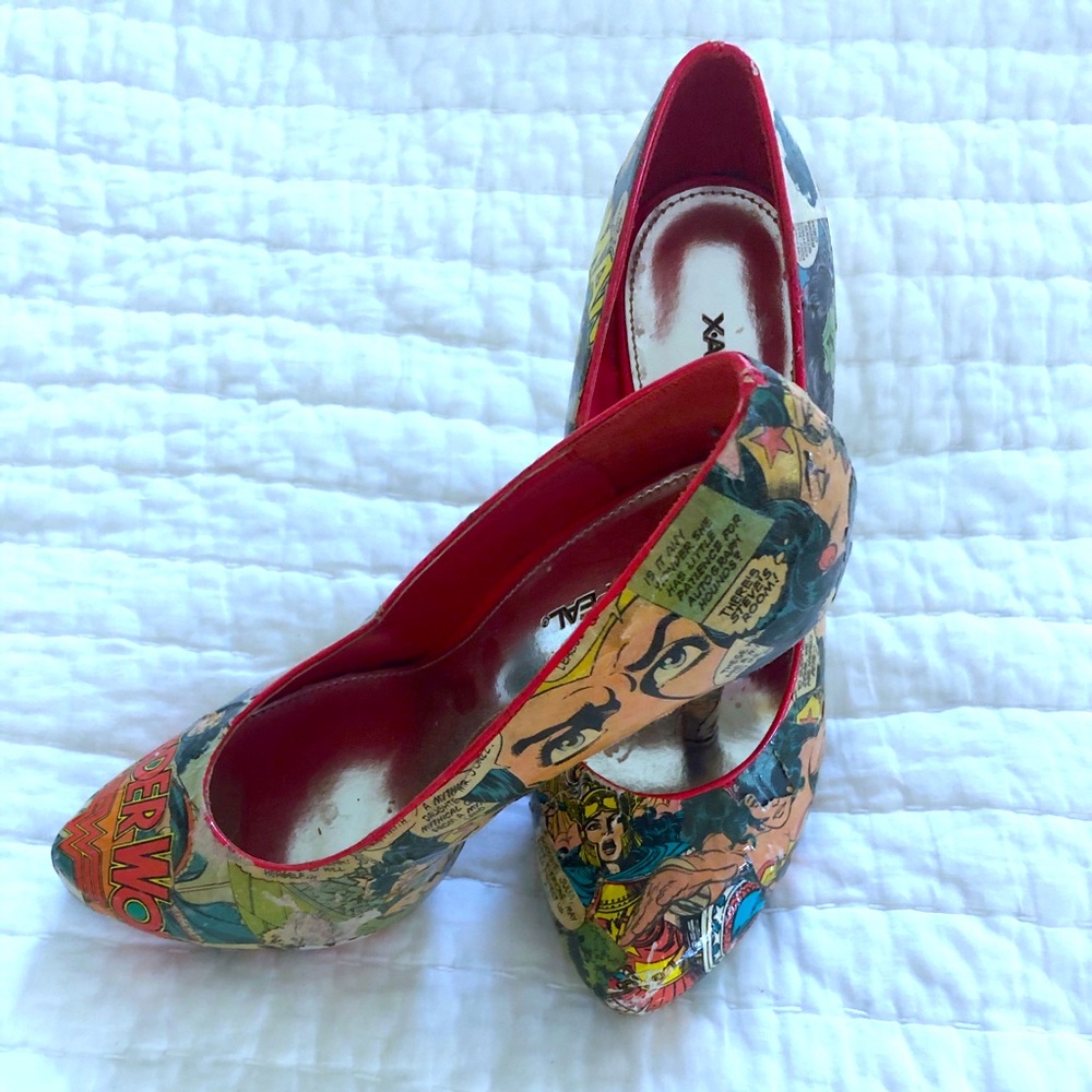 Wonder Woman handmade comic strip heels